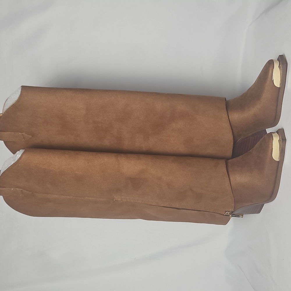 Jessica Simpson Astoli 5M Western Cuff Knee High Boot Tobacco Brown Suede OBX